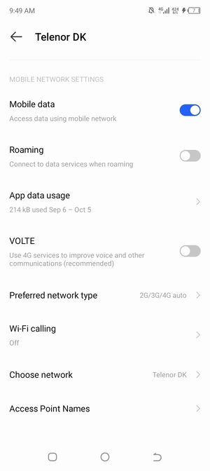 To change network if network problems occur, scroll to and select Choose network