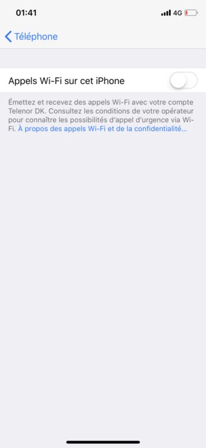 Activer le Appels Wi-Fi sur cet iPhone