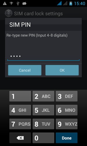 Confirm your new SIM PIN and select OK