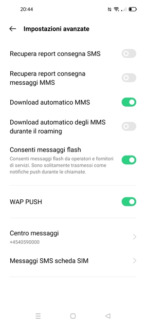 Seleziona Centro messaggi