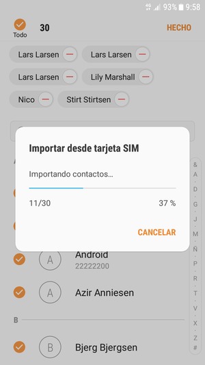 Sus contactos se guardarán en su cuenta de Google y se guardarán en su teléfono la próxima vez que Google sea sincronizado.