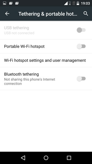 Select Wi-Fi hotspot settings and user management