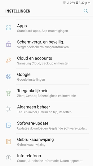 Scroll naar en selecteer Software-update