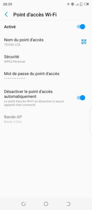 Votre téléphone est maintenant configuré pour être utilisé comme modem