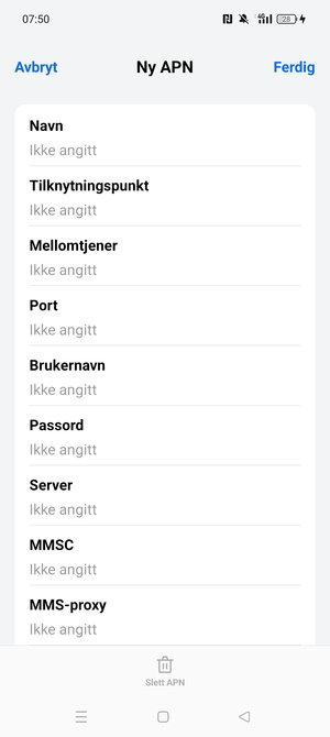 Skriv inn MMS-informasjon