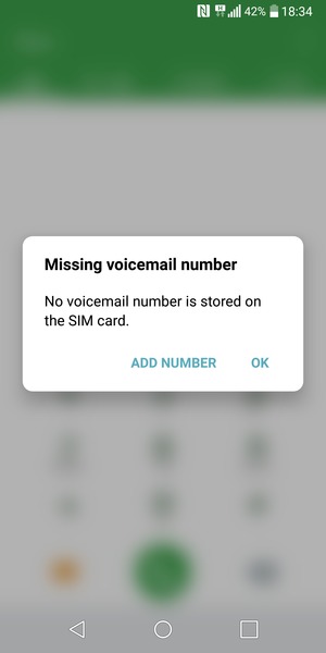 If your voicemail is not set up, select ADD NUMBER