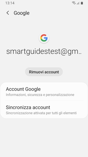 Seleziona Sincronizza account