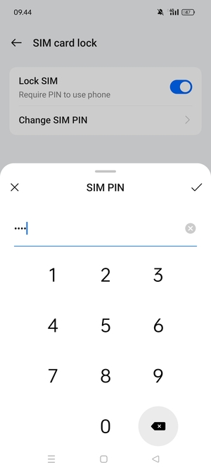 Enter your Current PIN for the SIM card and select OK