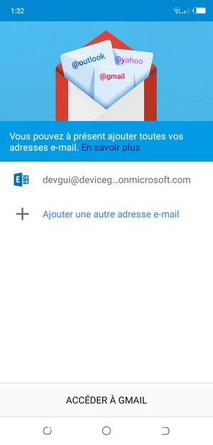 Sélectionnez ACCÉDER  À GMAIL