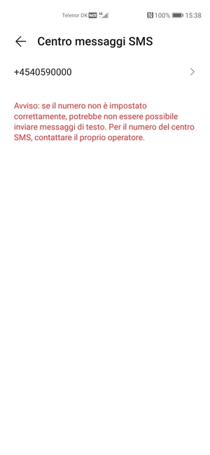 Seleziona Centro messaggi SMS