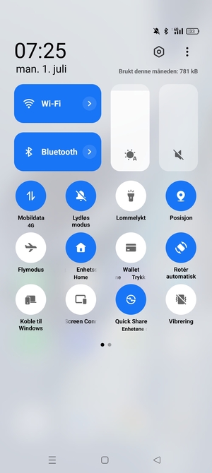 Slå av Wi-Fi og Bluetooth