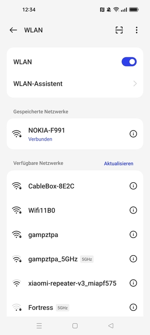 Sie sind nun mit dem WLAN-Netzwerk verbunden