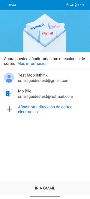 Seleccione IR A GMAIL