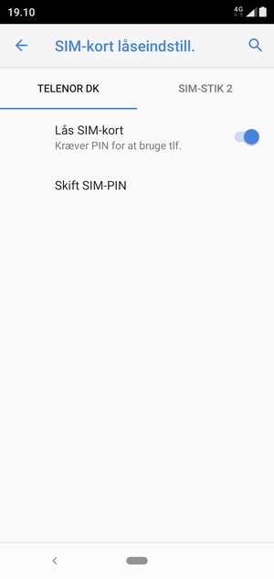 Vælg Public og Skift SIM-PIN