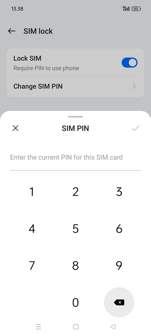 Enter Current SIM PIN and select OK