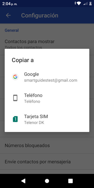 Seleccione su cuenta Google