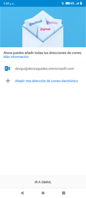 Seleccione IR A GMAIL