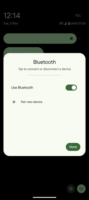 Turn off Use Bluetooth