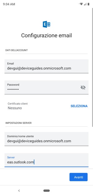 Inserisci la tua password