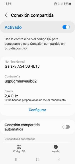 El teléfono ha sido configurado para su uso como módem