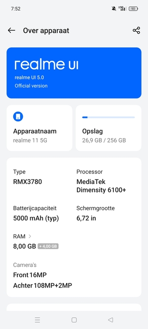 Selecteer realme UI