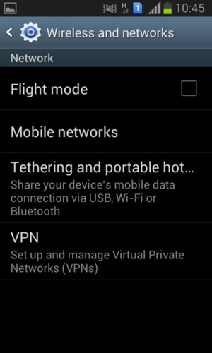 Select Tethering and portable hotspot