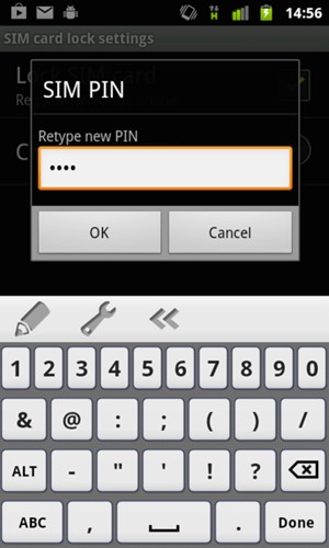 Confirm your New SIM PIN and select OK