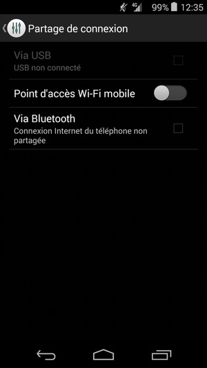 Sélectionnez Hotspot Wi-Fi / Point d'accès Wi-Fi mobile