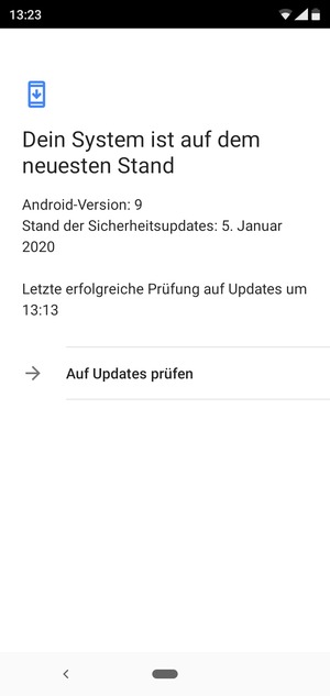 Falls Ihr Handy aktualisiert ist, wird Ihnen der folgende Bildschirm angezeigt