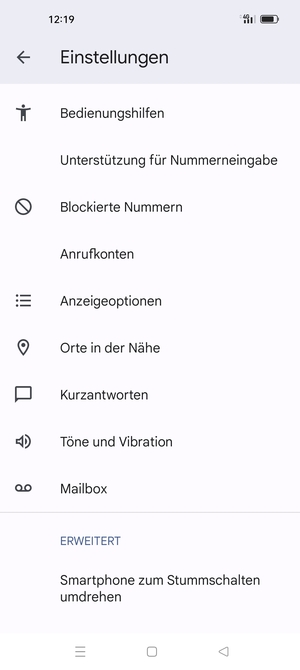 Scrollen Sie und wählen Sie Mailbox