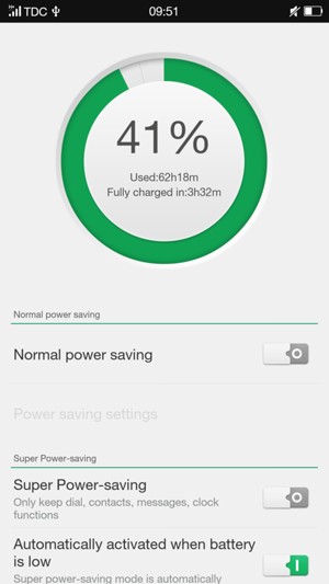 To enable Super Power-saving, return to the Battery manager menu