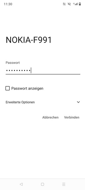 Geben Sie das WLAN-Passwort ein und wählen Sie Verbinden