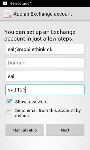 Enter Email address, Username and Password. Select Next