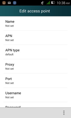 Enter MMS information and select APN type