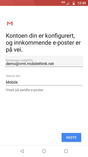 Gi kontoen din et navn, og skriv inn navnet ditt. Velg NESTE