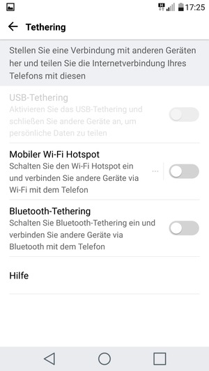 Wählen Sie Mobiler Wi-Fi Hotspot