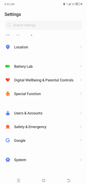 Scroll to and select Battery Lab