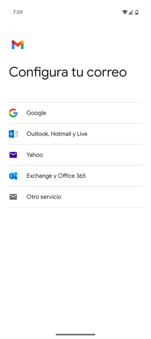 Seleccione Outlook, Hotmail y Live