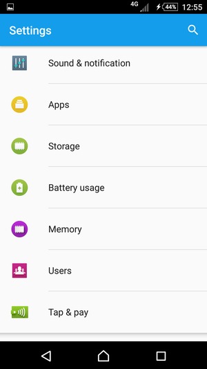 Return to the Settings menu and scroll to and select Battery usage