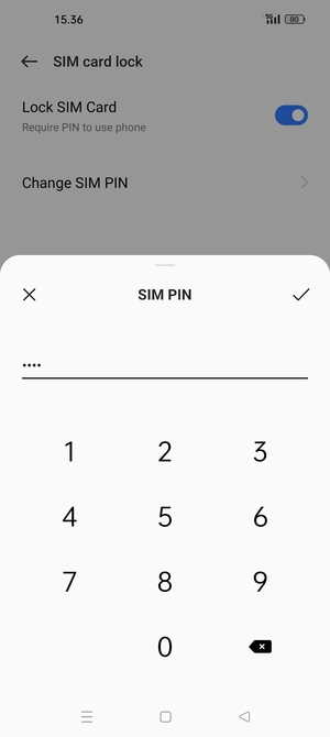 Enter Current SIM PIN and select OK