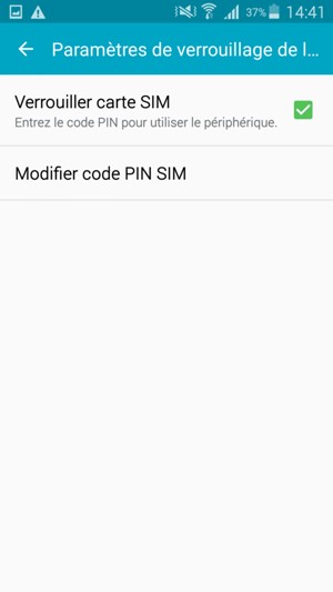 Sélectionnez Modifier code PIN SIM / Modif. PIN de carte SIM