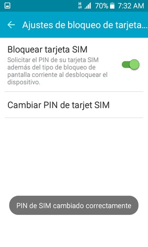 El PIN de SIM ha sido cambiado