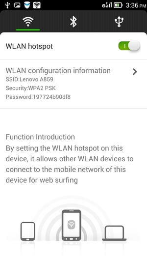 Select WLAN configuration information