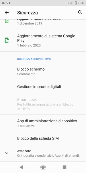 Per cambiare il PIN della scheda SIM, scorri e seleziona Blocco della scheda SIM