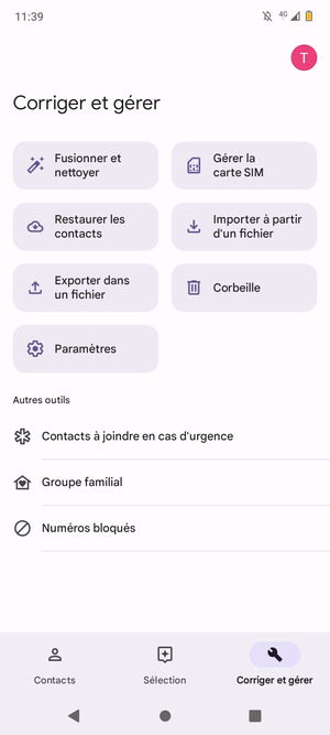 Sélectionnez Gérer la carte SIM