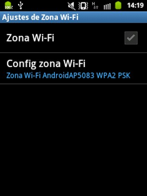 Seleccione Config zona Wi-Fi