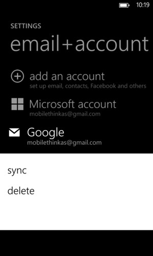 Press and hold your Google account and select sync