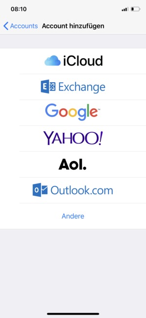 Wählen Sie Outlook.com