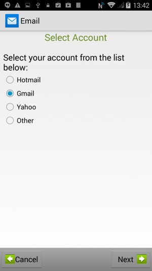 Select Gmail or Hotmail and select Next
