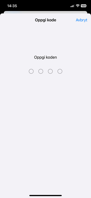 Skriv inn passkoden for telefonlåsen dersom denne allerede er aktivert på telefonen din
